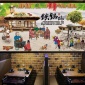 东北风格土菜馆墙纸农家乐大锅台柴火鸡壁画铁锅炖饭店装修壁纸
